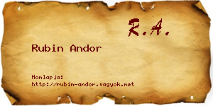 Rubin Andor névjegykártya