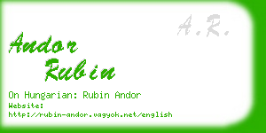 andor rubin business card